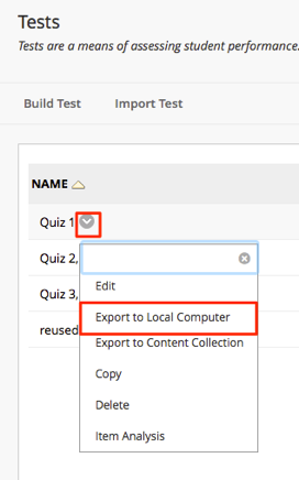 Export test to local computer